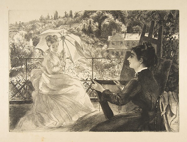 Félix Bracquemond, La Terrasse de la Villa Brancas