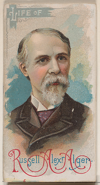 W. Duke, Sons & Co., Life of Russell Alexander Alger, from the Histories of Poor Boys and Famous People series of booklets (N79) for Duke brand cigarettes