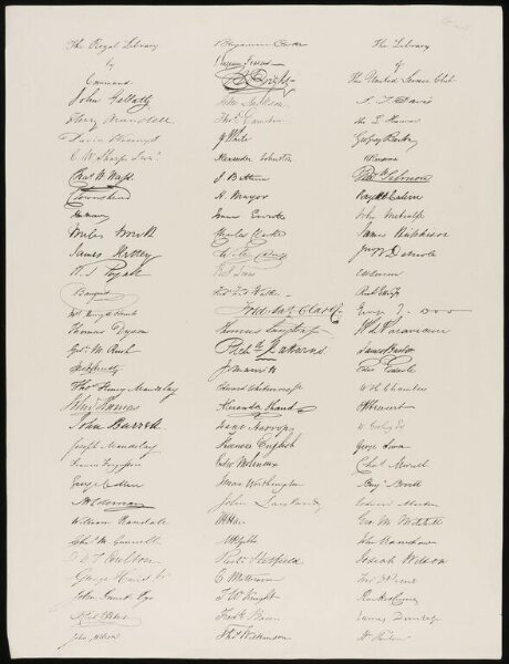 Unknown, Facsimilie signatures