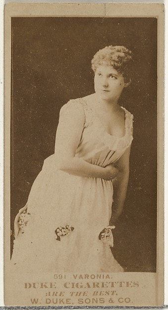 W. Duke, Sons & Co., Card Number 591, Varonia, from the Actors and Actresses series (N145-7) issued by Duke Sons & Co. to promote Duke Cigarettes