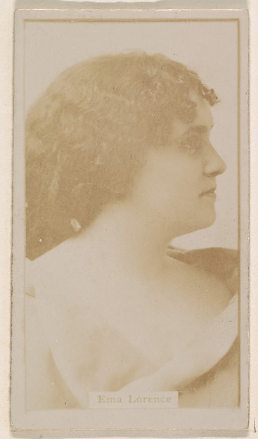 Kinney Brothers Tobacco Company, Ema Lorence, from the Actresses series (N245) issued by Kinney Brothers to promote Sweet Caporal Cigarettes