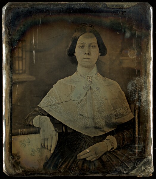 Unknown, [Portrait of a Seated Woman in Shawl]