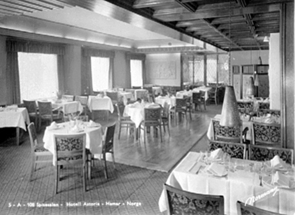 Anno Domkirkeodden, INTERIØR, SPISESALEN, HOTELL ASTORIA, TORGGATA 23