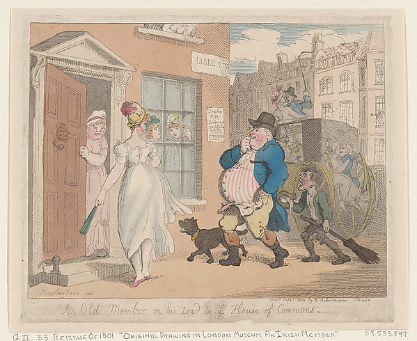 Thomas Rowlandson, An Old Member on his Road to the House of Commons