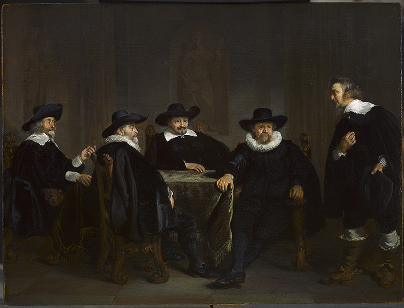Thomas de Keyser, De vier burgemeesters van Amsterdam vernemen de aankomst van Maria de’ Medici op 1 september 1638