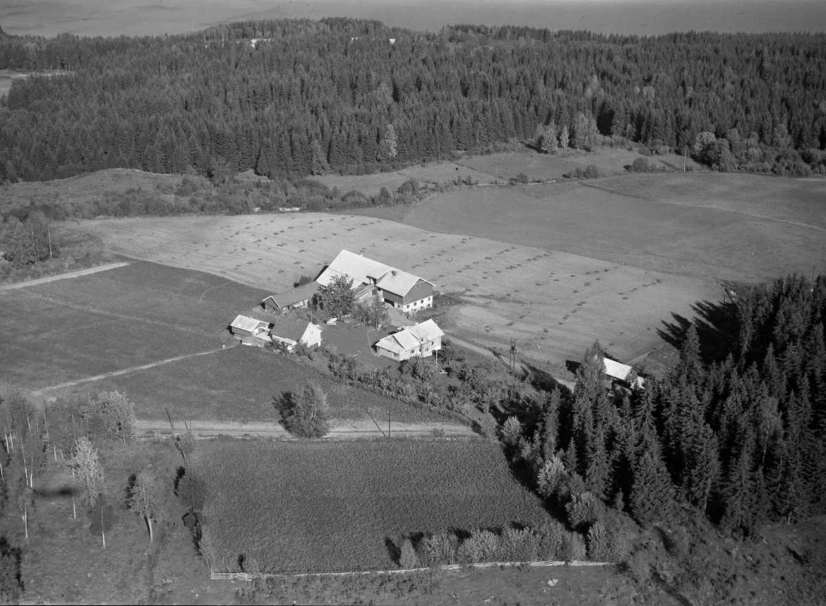 Anno Domkirkeodden, Flyfoto, gardsbruk, Røhnebæk, Nes, Hedmark.