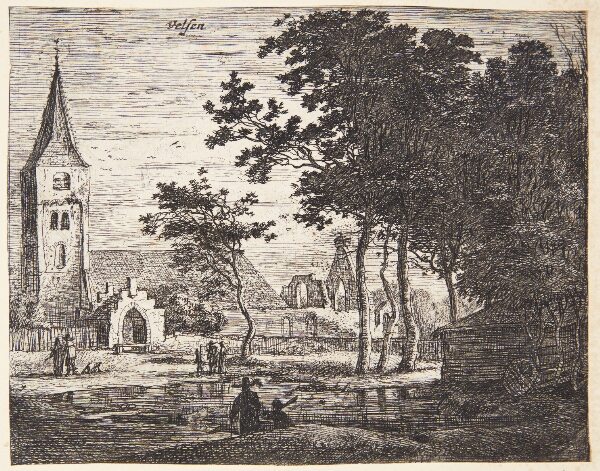 Roelant Roghman, Landskab med en kirkeruin, Velsen