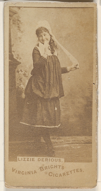 Allen & Ginter, Lizzie Derious, from the Actors and Actresses series (N45, Type 1) for Virginia Brights Cigarettes