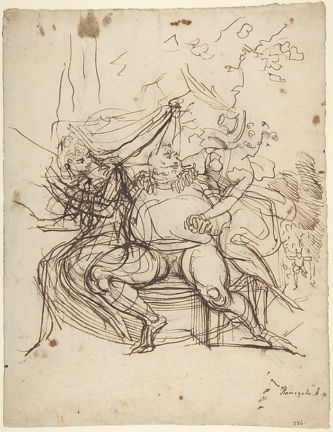 Henry Fuseli, Falstaff with Mrs. Ford and Mrs. Page (Shakespeare, The Merry Wives of Windsor, Act 5, Scene 5)