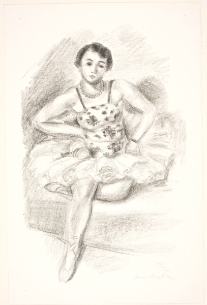 Henri Matisse, Danserinde, siddende på et leje med det ene ben bøjet trukket ind under kroppen