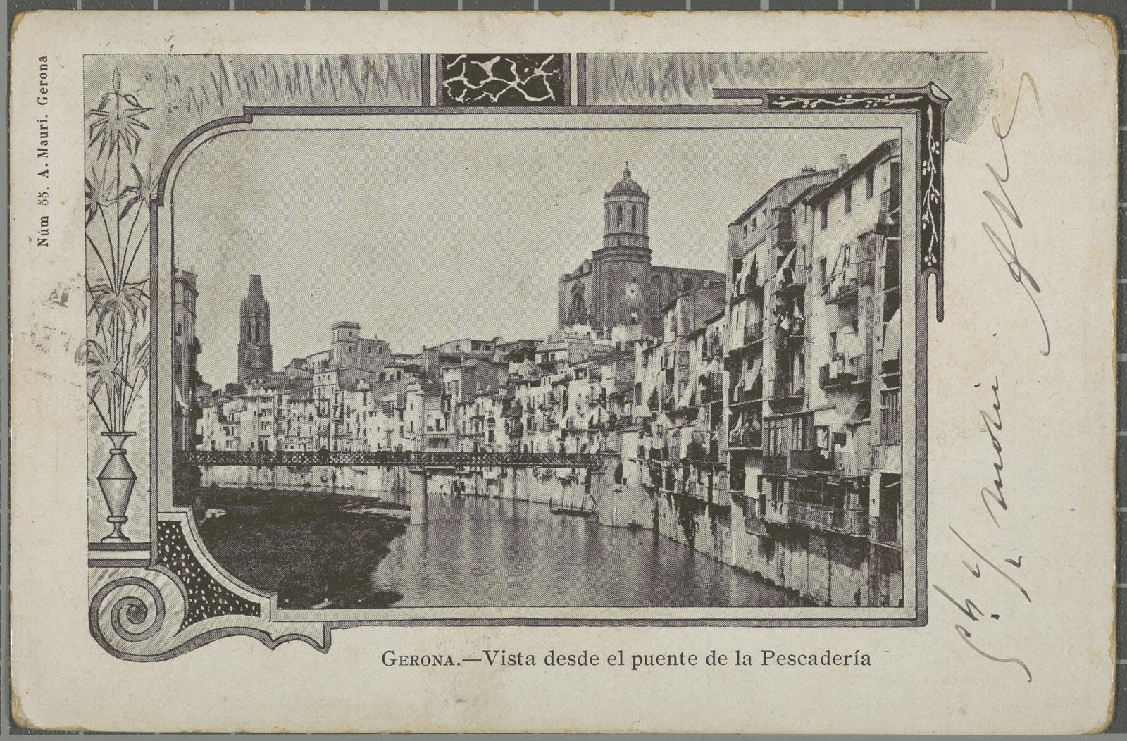 Amadeu Mauri Aulet, Gerona.-Vista desde el puente de la Pescadería