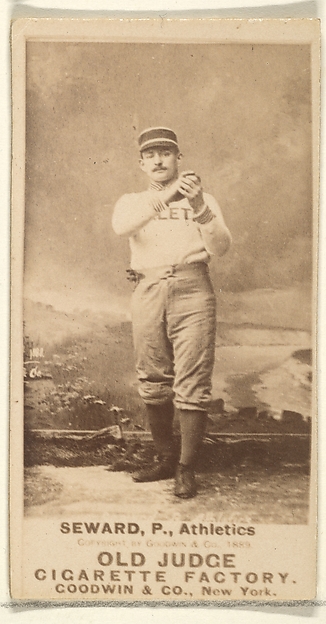 Goodwin & Company, Seward, Pitcher, Philadelphia Athletics, from the Old Judge series (N172) for Old Judge Cigarettes