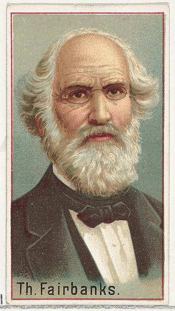 Allen & Ginter, Thaddeus Fairbanks, printer's sample for the World's Inventors souvenir album (A25) for Allen & Ginter Cigarettes