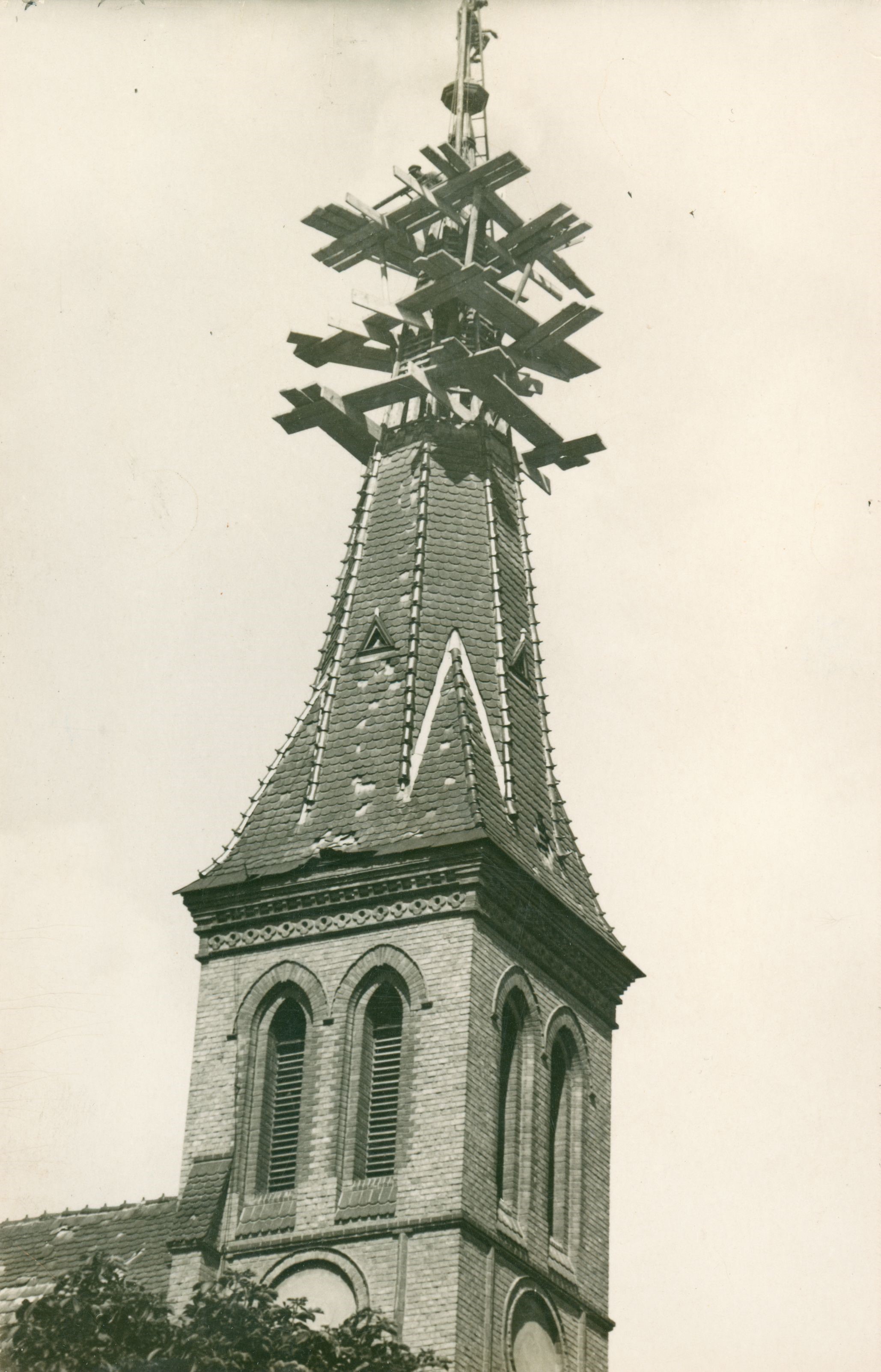 Vladimir Horvat, Zagreb (Hebrangova ulica) - Evangelička crkva, popravak gornjeg dijela tornja
