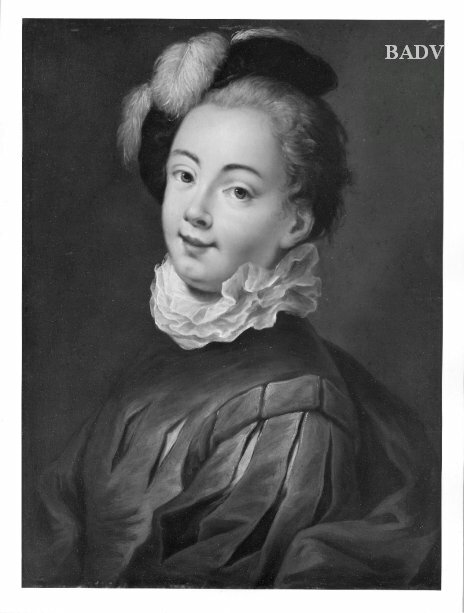 Christian Wilhelm Ernst Dietrich, Mädchenbildnis mit Federbarett und Halskrause