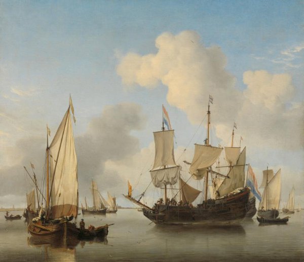 Willem van de Velde (II), Ships at Anchor on the Coast