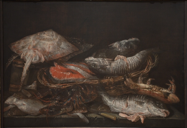 Abraham van Beijeren, Stilleben med fisk på et stenbord