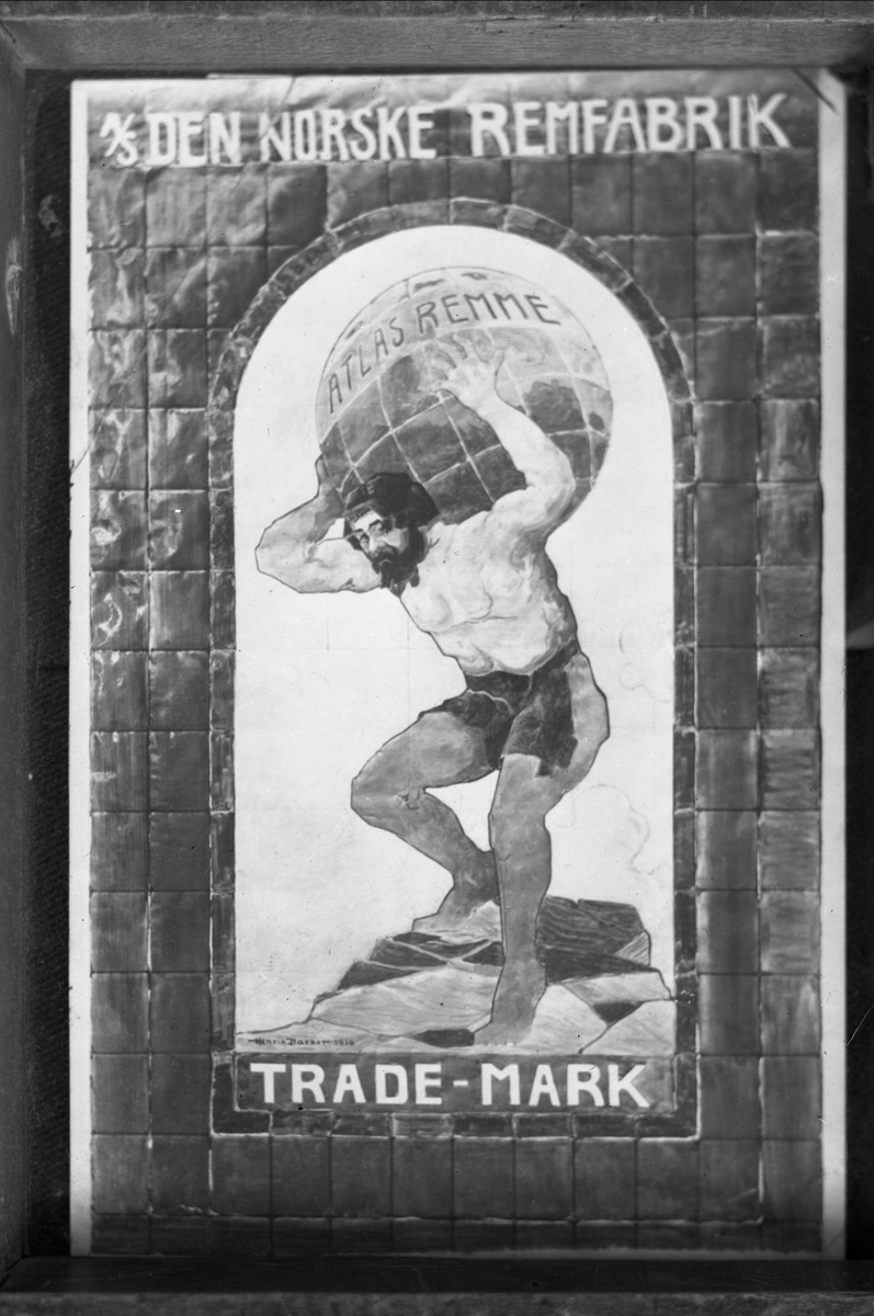 Gustav Borgen, Plakat, reklamefoto. AS Den norske remfabrik Trade-mark