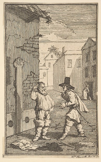 William Hogarth, Hudubras and Ralpho Disputing (Seventeen Small Illustrations for Samuel Butler's Hudibras, no. 8)