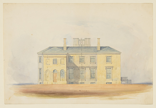Anonymous, British, 19th century, Design for a Classical Country House, Back Elevation
