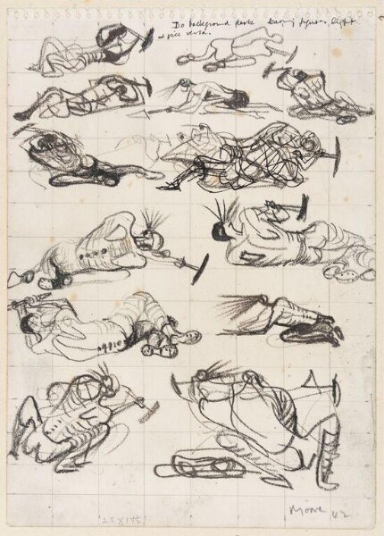 Henry Moore, Studies of miners at coal  face.