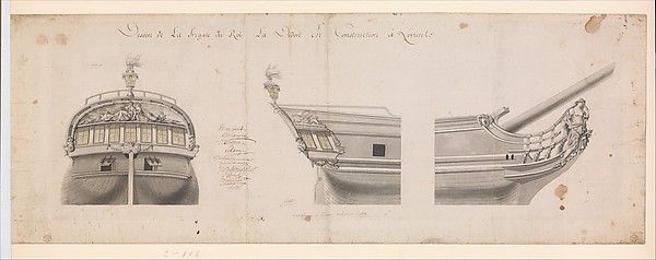 Anonymous, French, 18th century, Design for the Frigate "La Didion"