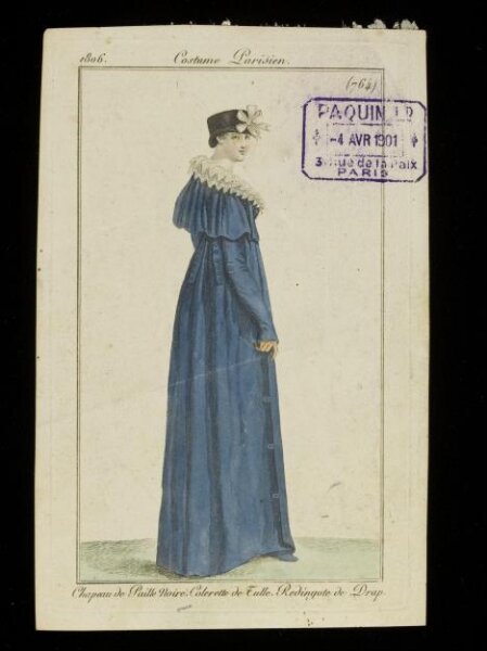 Unknown, Chapeau de Paille Noire. Colerette de Tulle. Redingote de Drap.