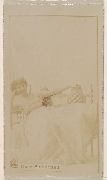 Kinney Brothers Tobacco Company, Miss Rose Sutherland, from the Actresses series (N245) issued by Kinney Brothers to promote Sweet Caporal Cigarettes