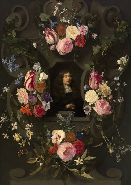 Gonzales Coques, Portrait of a Man in a Guirland