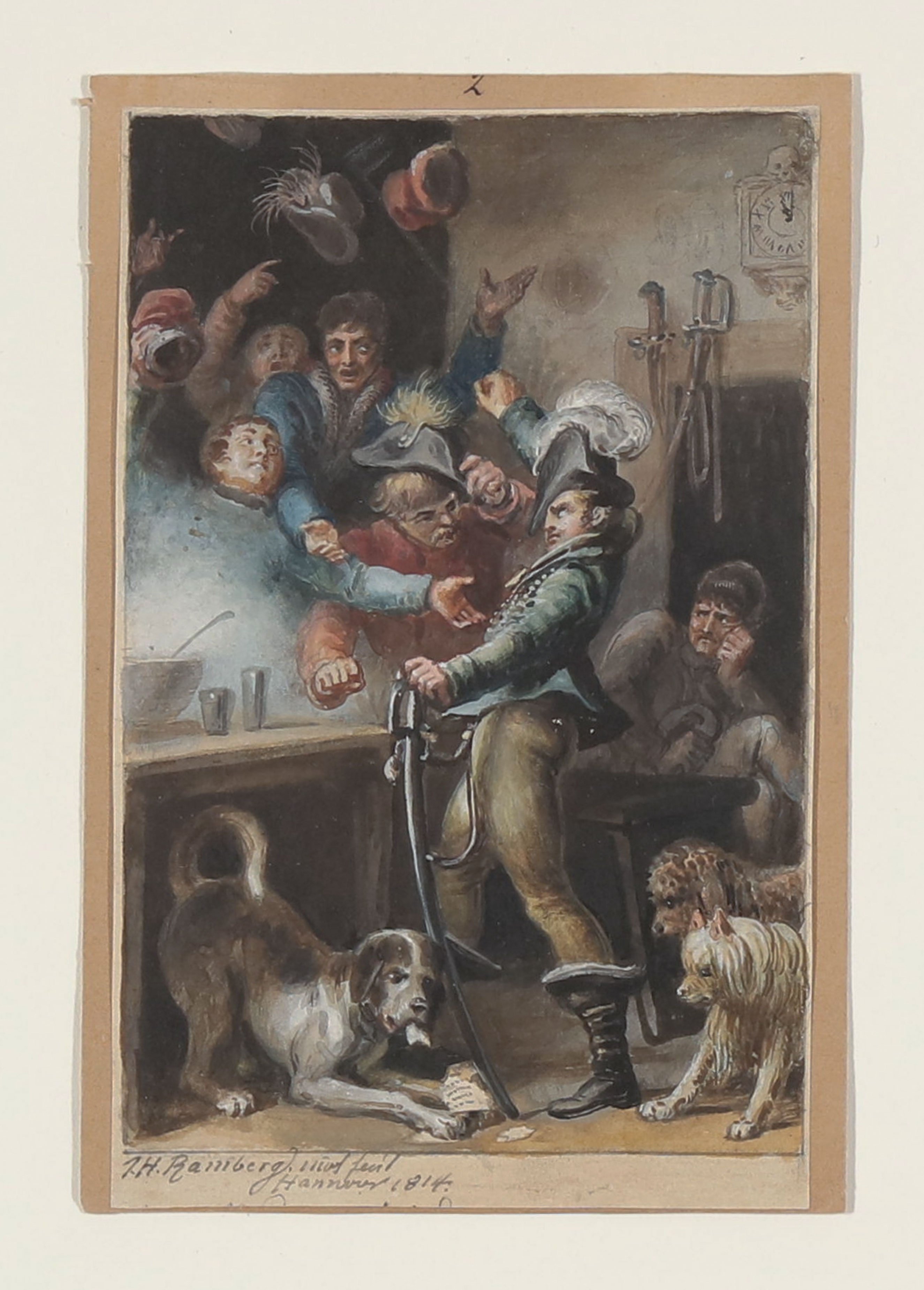Johann Heinrich Ramberg, Die Verschwörung [Illustration zu Friedrich Schillers Drama "Die Räuber", 1. Akt, 2. Szene]