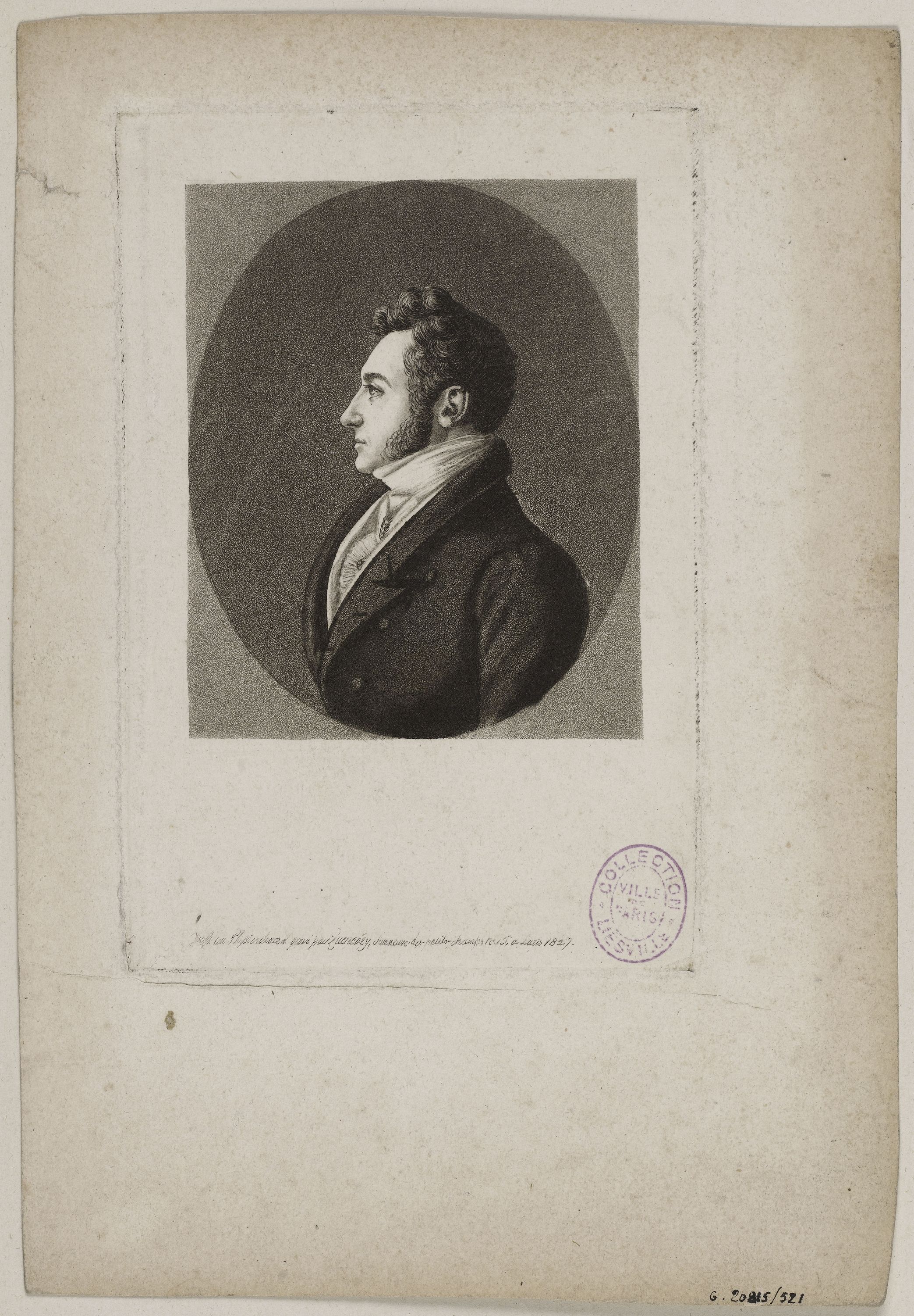 Edmé Quenedey, Portrait d'un homme, fin XVIIIème siècle/début XIXème siècle