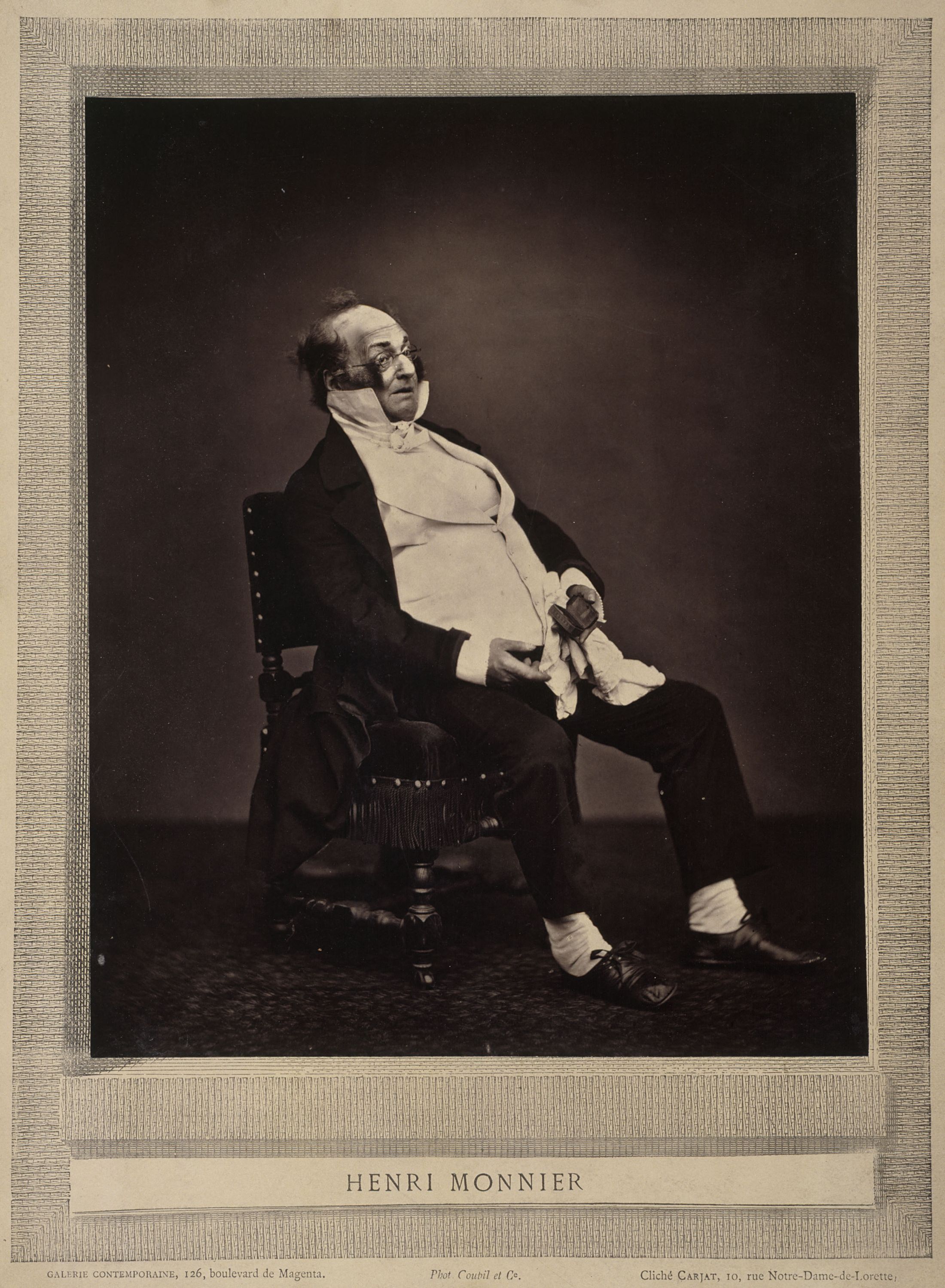 Etienne Carjat, Portrait de Monnier (Henri Bonaventure) de la série galerie contemporaine, (1805-1877), littérateur et caricaturiste