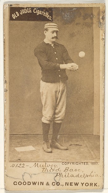 Goodwin & Company, Joseph H. "Joe" Mulvey, 3rd Base, Philadelphia, from the Old Judge series (N172) for Old Judge Cigarettes