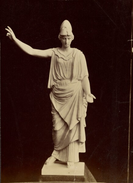 Unknown, [Statue of female figure in military helmet]