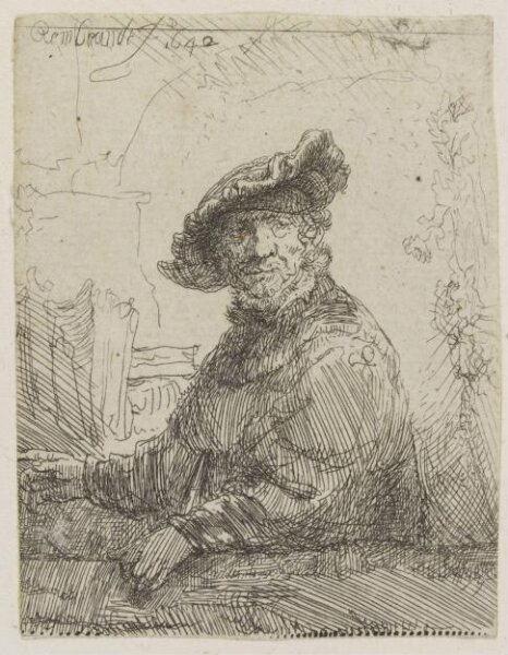 Rembrandt van Rijn, Man in an arbour
