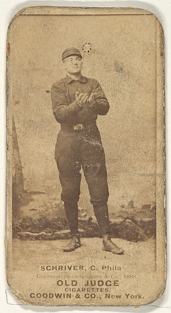 Goodwin & Company, William Frederick "Pop" Schriver, Catcher, Philadelphia, from the Old Judge series (N172) for Old Judge Cigarettes