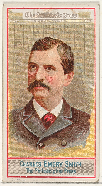 Allen & Ginter, Charles Emory Smith, The Philadelphia Press, from the American Editors series (N1) for Allen & Ginter Cigarettes Brands
