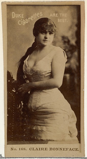 W. Duke, Sons & Co., Card Number 168, Claire Bonneface, from the Actors and Actresses series (N145-6) issued by Duke Sons & Co. to promote Duke Cigarettes