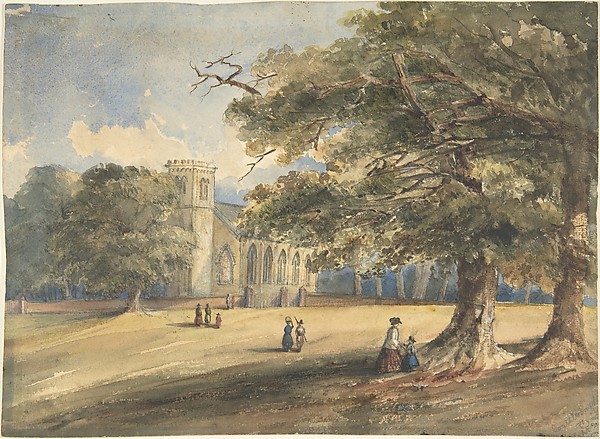 Anonymous, British, 19th century, View of a churchyard, Southborough, Kent