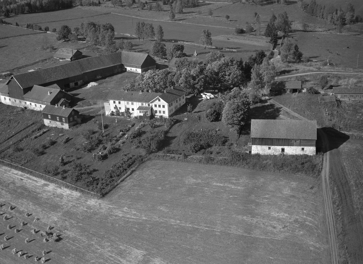 Anno Domkirkeodden, Flyfoto, gardsbruk, Ousdal, Nes, Hedmark.