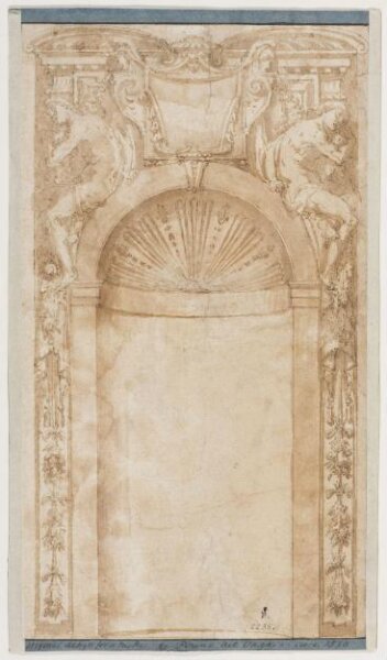 Unknown, Recto: Design for the decoration of a niche