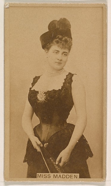 Kinney Brothers Tobacco Company, Miss Madden, from the Actresses series (N245) issued by Kinney Brothers to promote Sweet Caporal Cigarettes