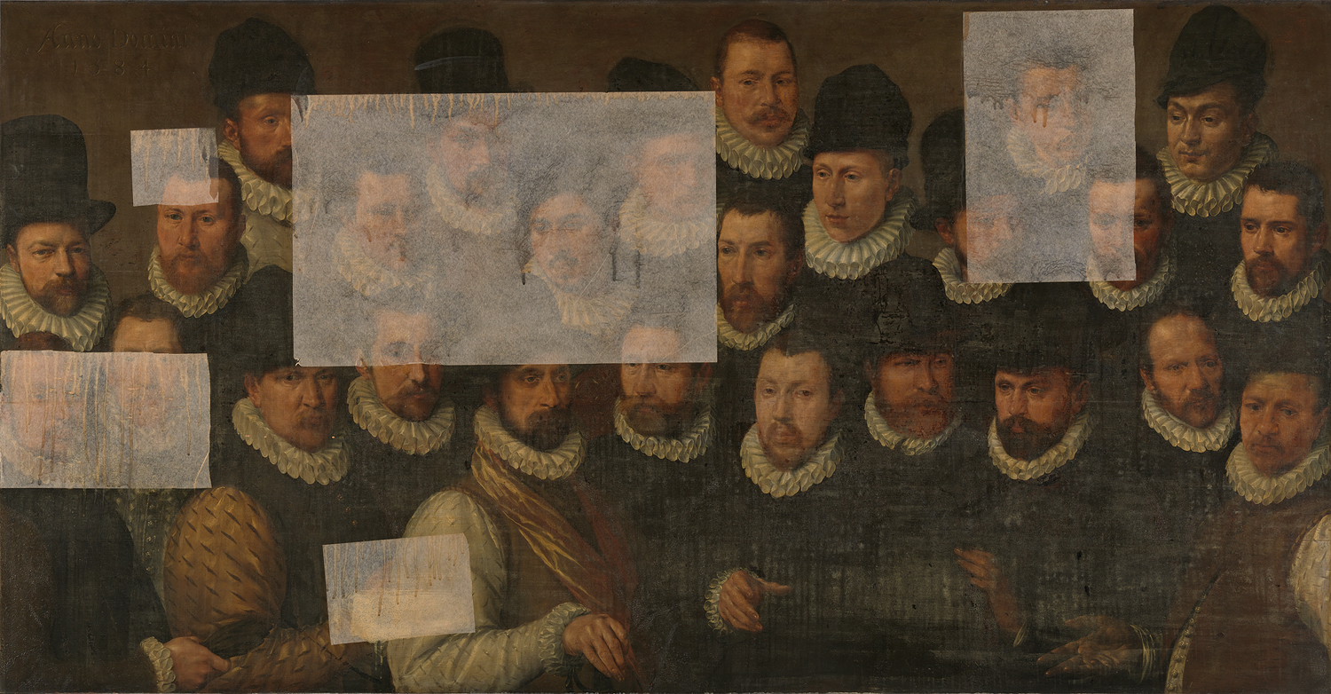 Unknown artist, The corporalship of captain of captain Dirk Jacobsz. Rosecrans (?-?) and lieutenant Ruysch (?-?), Amsterdam, 1584