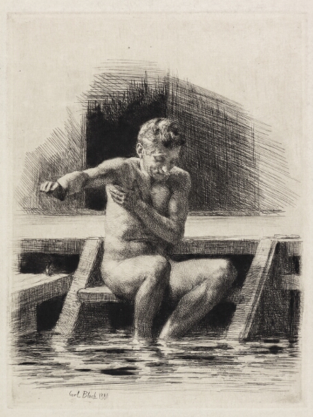 Carl Bloch, Den store badende mand