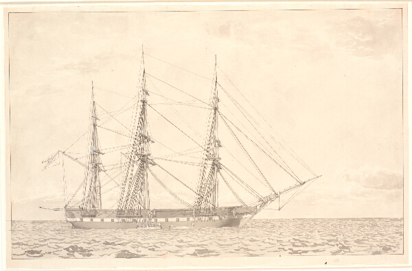 C.W. Eckersberg, Fregatten Freia til ankers.