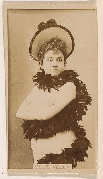 Kinney Brothers Tobacco Company, Mlle. Velly, from the Actresses series (N245) issued by Kinney Brothers to promote Sweet Caporal Cigarettes