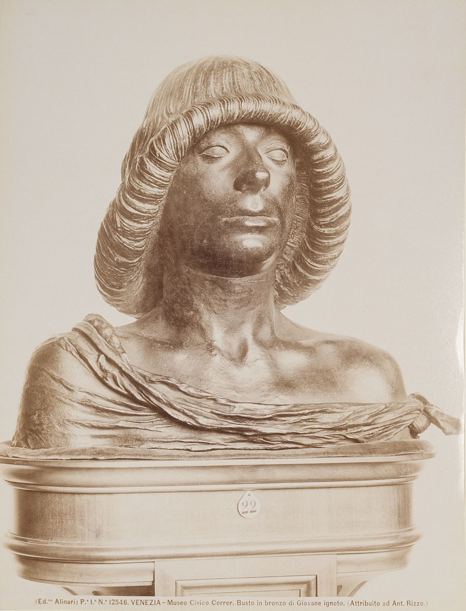 Fratelli Alinari, Antonio Rizzo zugeschrieben: Bronzebüste eines unbekannten Jünglings, Museo Civico Correr, Venedig