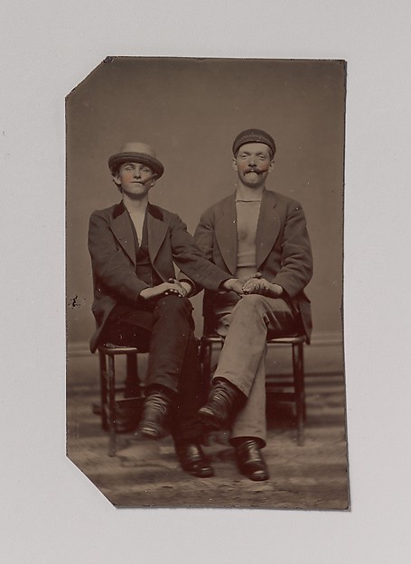 Unknown, [Two Seated Young Men Holding Hands]