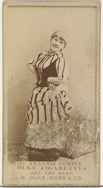 W. Duke, Sons & Co., Card Number 258, Frankie Kemble, from the Actors and Actresses series (N145-7) issued by Duke Sons & Co. to promote Duke Cigarettes