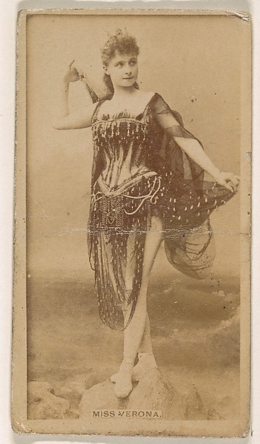 Kinney Brothers Tobacco Company, Miss Verona, from the Actresses series (N245) issued by Kinney Brothers to promote Sweet Caporal Cigarettes